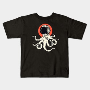 Vintage Astronaut Octopus Sketch // Retro Space Octopus Kids T-Shirt